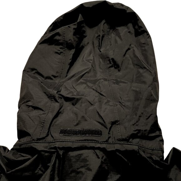 North Face Women's Hyvent Waterproof Rain Jacket Black & Gold Packable Hood - Picture 3 of 10
